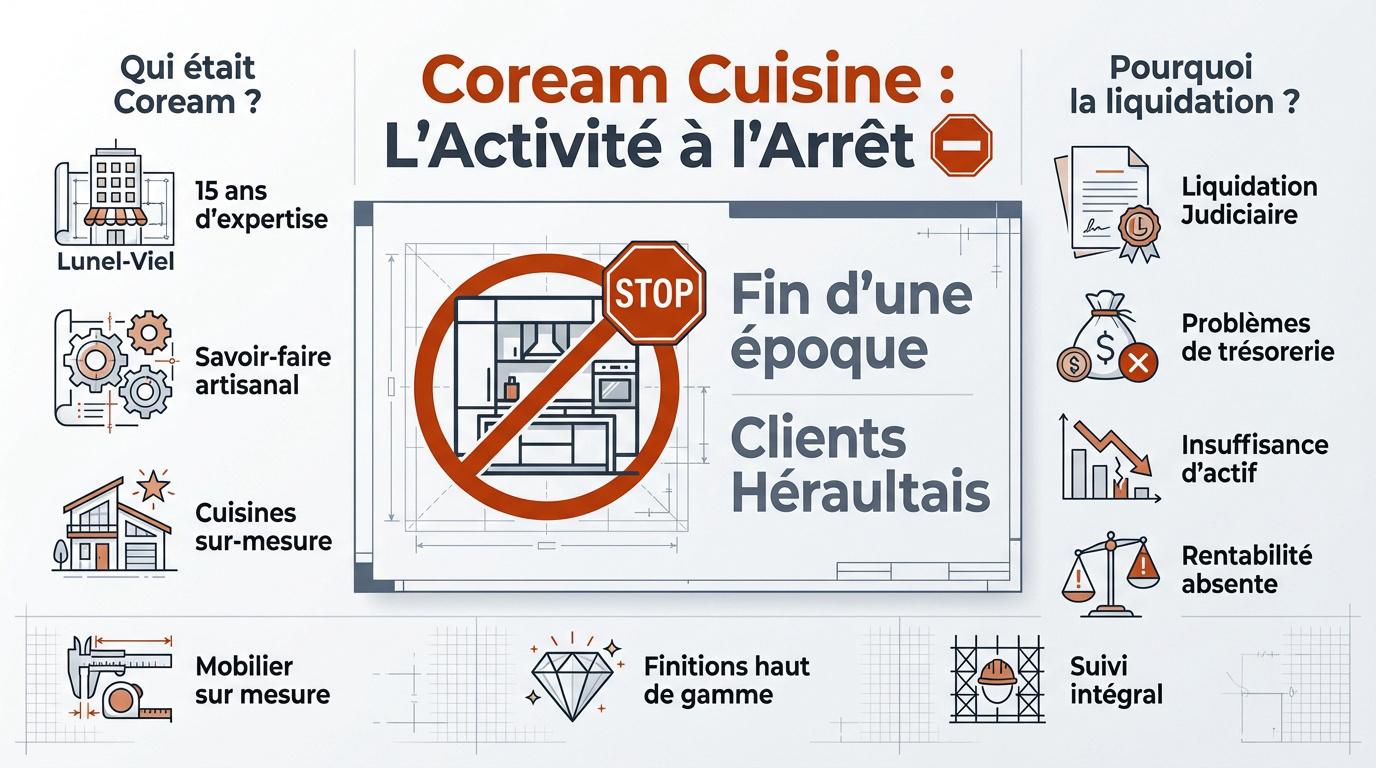 Enseigne Coream Cuisine à Lunel-Viel désormais fermée