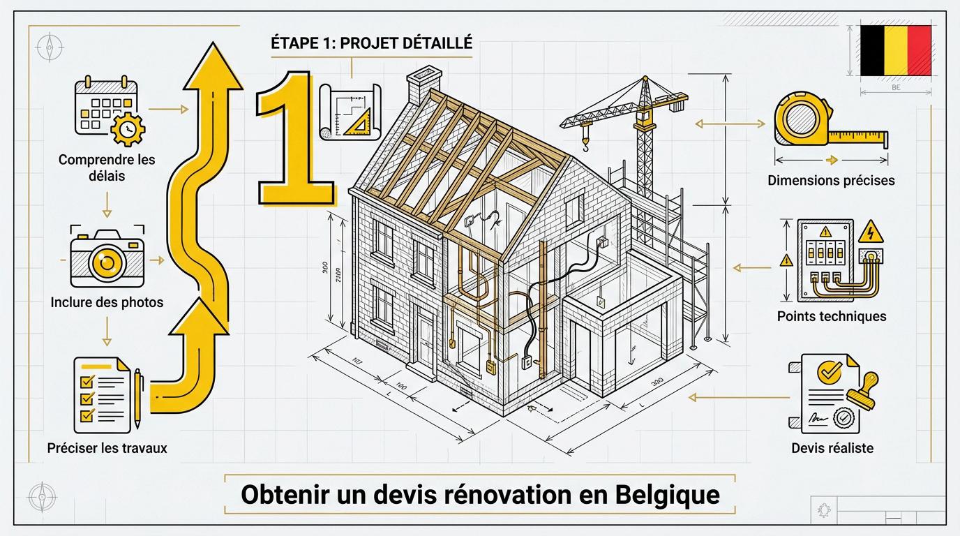 Étapes clés pour obtenir un devis de rénovation en Belgique avec photos du chantier