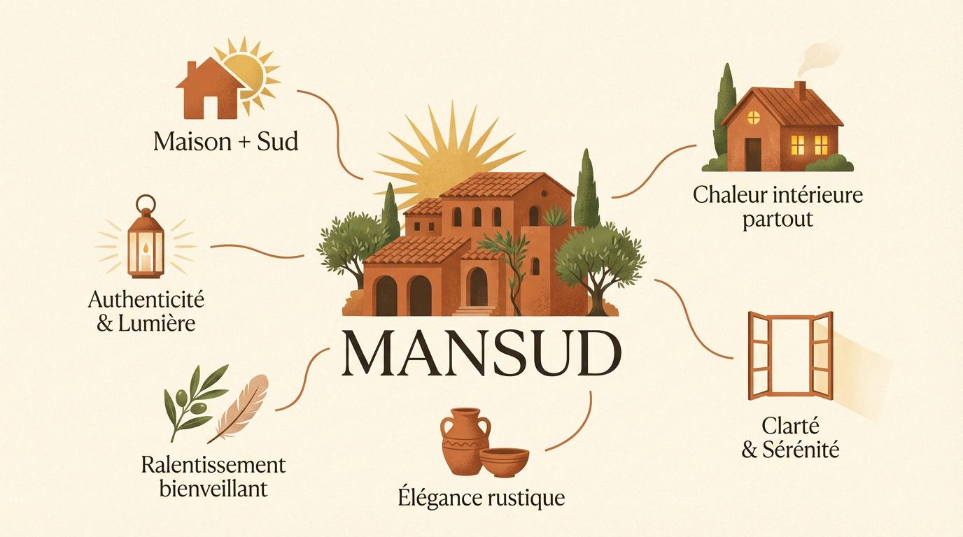 Ambiance décoration Mansud style méditerranéen chaleureux