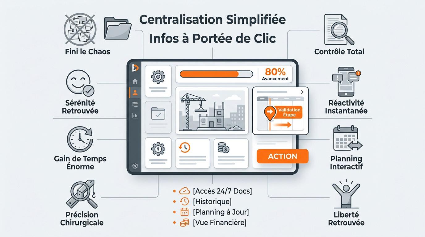 Interface de la plateforme Batiav pour une gestion de chantier simplifiée