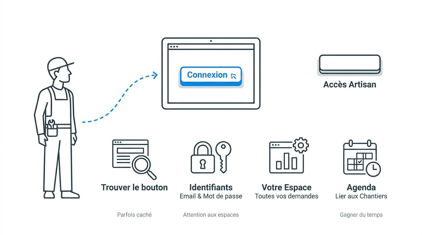 Interface de connexion pour les artisans du bâtiment