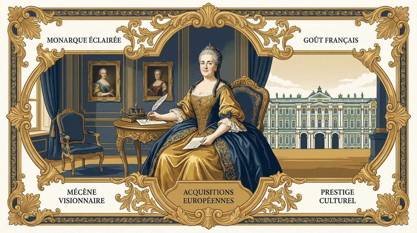 Portrait de l'impératrice Catherine II de Russie, une monarque éclairée protectrice des arts