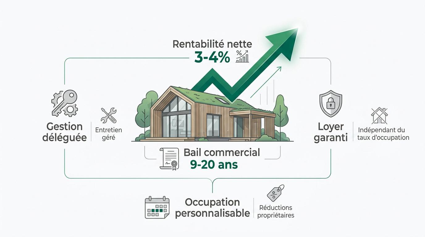 Cottage Center Parcs moderne en pleine forêt pour investissement locatif