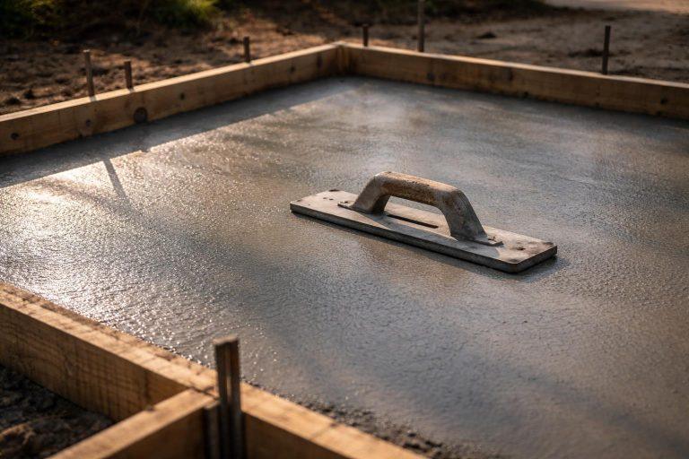 Quel délai pour marcher sur une dalle béton : réponse précise et délais par usage Maçon lissant une dalle béton fraîchement coulée