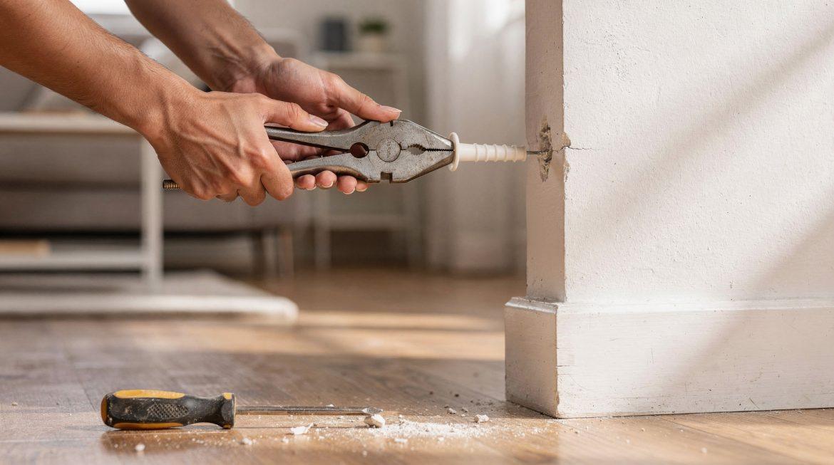 Comment enlever une cheville dans un mur en placo : 4 méthodes selon le type Retrait d'une cheville à expansion dans une cloison en placo